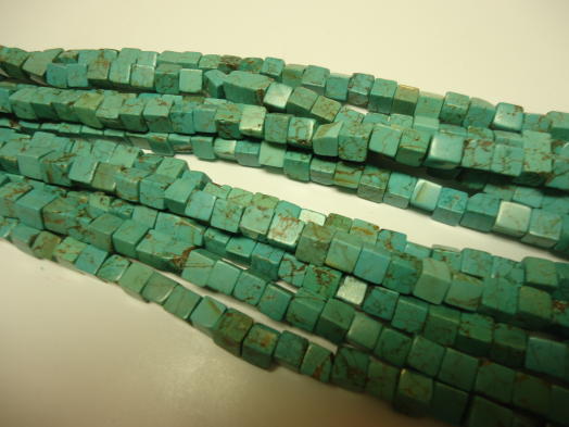 (image for) Turquoise cube beads #GG1191